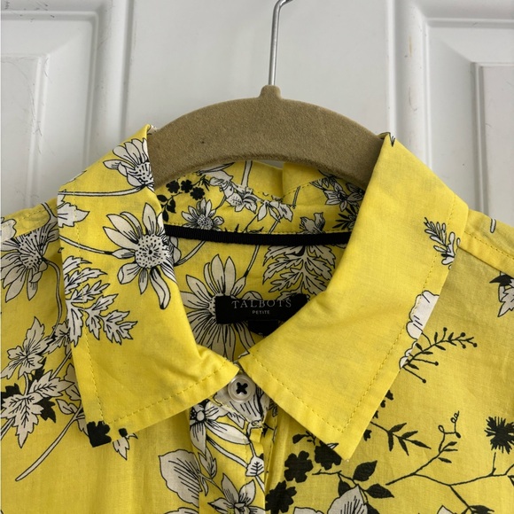 Talbots Floral Long Sleeve Button Down Top, Size Petite Small - Picture 8 of 12
